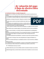 Modelos de Valuación Del Pago Total y Del Flujo de Efectivo Libre Descontado