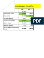 Microtech Company Blance Sheet - (HW2) : Year 1 Year 2