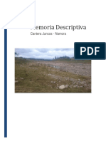 Memoria Descriptiva Cantera Namora