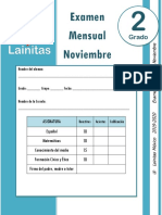 Noviembre - 2do Grado - Examen Mensual (2019-2020)