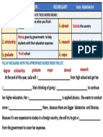 1 Bac - Education Vocabulary Exercise