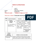 Sesión de Aprendizaje - Medimos El Tiempo en El Reloj