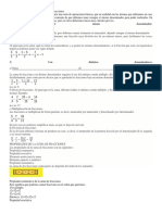 Defina y de Ejemplo de Operaciones Con Fracciones