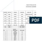 English Tuition Class Schedule Effective Date: 23 September 2019