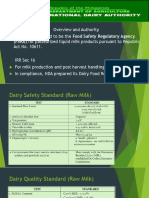 (FSRA) For Pasteurized Liquid Milk Products Pursuant To Republic