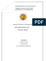 Soil Mechanics Lab Laboratory Manual: Dev Bhoomi Institute Chakrata Road, Navgaoun Manduwala, Uttarakhand