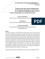 The Role of Satisfaction and Trust in Mediating The Relationship of Brand Experience and Loyalty A Study On Consumers of Hilo Brand Milk Product