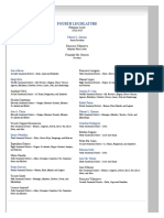 Fourth Legislature: List of Previous Senators