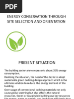 Energy Conservation Through Site Selection and Orientation