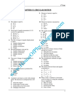 Chapter # 5: Circular Motion: Physics (MCQ'S) 1 Year