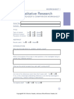 Qualitative Research Worksheet