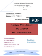 Analyse Des Clauses de Contrat de Consommation