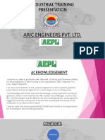 Industrial Training Presentation: Aric Engineers Pvt. LTD