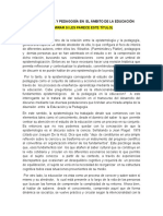 Epistemologia y Pedagogía Desde El Ámbito La Educación - Ensayo