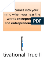 What Comes Into Your Mind When You Hear The Words Entrepreneur and Entrepreneurship?