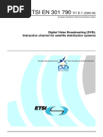 ETSI EN 301 790: Digital Video Broadcasting (DVB) Interaction Channel For Satellite Distribution Systems