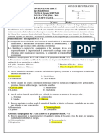 Examen de Nivelación Séptimo - Biología Solución