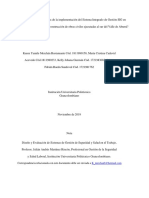 Primera Entrega de Gestión de La Calidad para Seguridad y Salud para El Trabajo