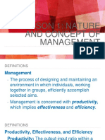 Nature and Concept of Management