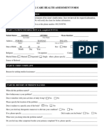 Nursing Care Health Assessment Form