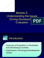 Understanding The Issues Driving Development Evaluation: Ipdet