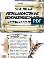 Acta de La Proclamacion de Independencia Del Pueblo Filipino