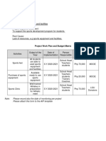 Project Work Plan and Budget Matrix