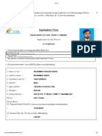 Application Form: Application For The Post of