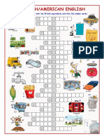 British/American English: Fill in The Crossword With The British Equivalents and Find The Hidden Words