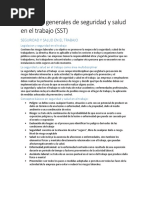 Aspectos Generales de Seguridad y Salud en El Trabajo (SST)