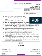 CBSE Class 10 Qs Paper Science 2019 Set 1 PDF