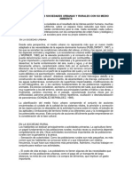 Relación de Las Sociedades Urbanas y Rurales Con Su Medio Ambiente