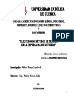 El Estudio de Métodos de Trabajo en La Empresa Manufacturera