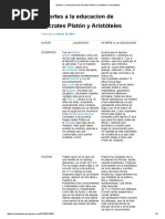 Aportes A La Educación de Sócrates Platón y Aristóteles