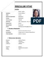 Curriculum Vitae - Lisbeth Quintero