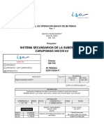 Sistema Secundarios de La Subestacion CARAPONGO 500/220 KV: Manual de Operación Banco de Baterias