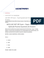 MCQ UGC NET JRF Exam - Paper 1 Teaching Aptitude Practice Questions & Answers