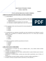 Examen de Biología de 6 Grado