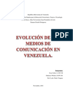 Evolucion de Los Medios de Comunicacion en Venezuela