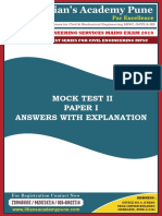 Iitian'S Academy Pune: Mock Test Ii Paper I Answers With Explanation