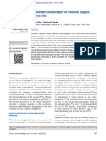 Anaesthetic Consideration For Neonatal Surgical Emergencies: Review Article