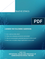 Administrative Ethics: Unit 15