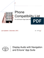 Phone Compatibility List: For All Entune App Suite Capable Head Units