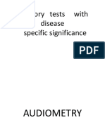 Auditory Tests With Disease Specific Significance