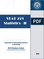 STAT-221 Statistics - II: NUST Business School BBA