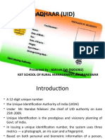 Aadhaar (Uid) : Presented By: Abhisek Tak (9201002) Kiit School of Rural Management, Bhubaneswar