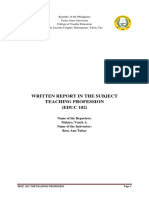 Written Report in The Subject Teaching Profession (EDUC 102)