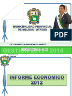 INF ECONOMICO Municipio Ayaviri 2012