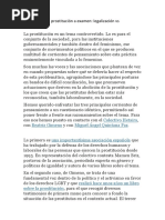 El Debate de La Prostitución A Examen Le