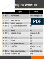 Rundown Training 1 Hari 14 September 2019: No Jadwal Kegiatan Keterangan